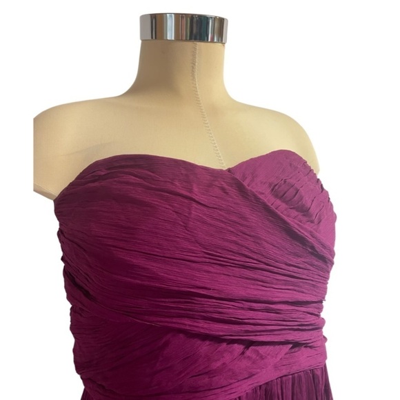 J Crew 100% silk shell dress, sweet heart neckline, in a gorgeous fuchsia purple - Picture 3 of 5